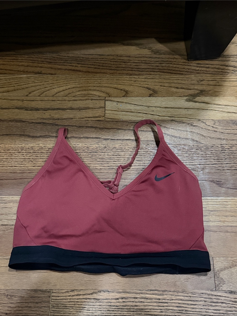 Nike Coral Red Racerback Sports Bra with Black Underband